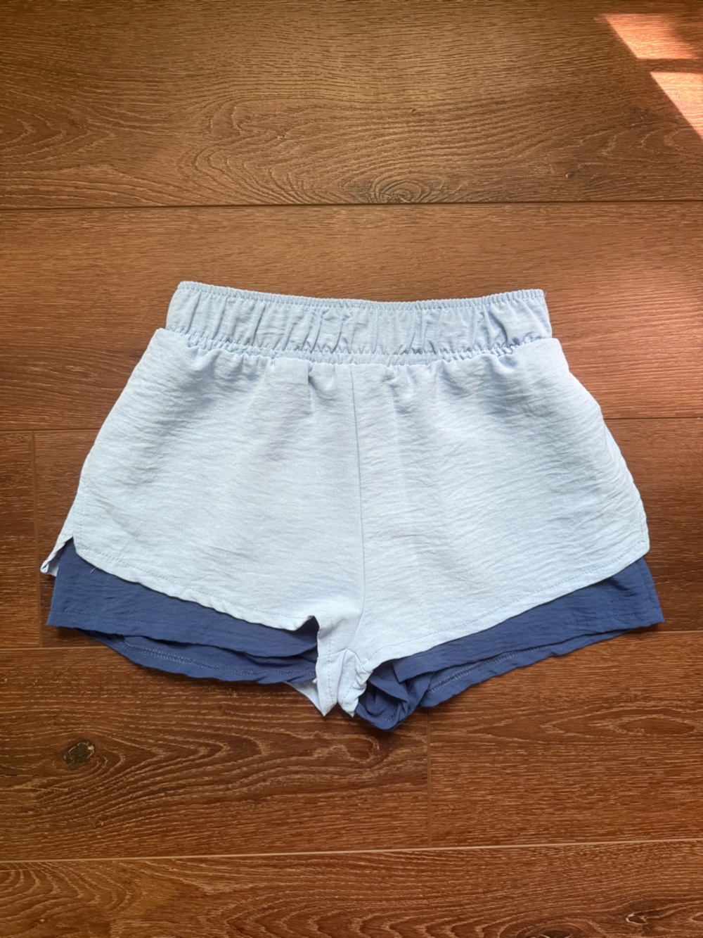 Altar'd State AS Revival Light Blue and Navy Layered Women's Shorts